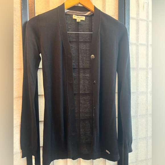 Burberry Sweaters - BURBERRY LONDON Silk Wool Blend Lightweight Cardigan, Horse Medallion,Super Soft